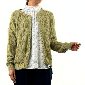 お花 メッシュ ジャガード ニット カーディガン 長袖 セーター レディース 前開き クルーネック 綿100％ Keitto ケイット ノースオブジェクト 大きいサイズ ゆったり カーデガン 大人 可愛い ナチュラル カジュアル 服 [M便 不可]