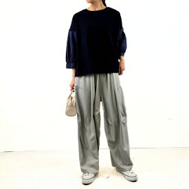 【福袋対象B】 サイドタック ボリューム パンツ ワイドパンツ レディース イージーパンツ ウエストゴム ギャザー セミワイド ノーザントラック ノースオブジェクト NORTHERNTRUCK 大きいサイズ ゆったり 大人 可愛い ナチュラル カジュアル 服 [M便 不可]