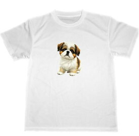 シーズー　ドライ　Tシャツ　犬　グッズ　イラスト　アート　Shih Tzu dog T-shirt