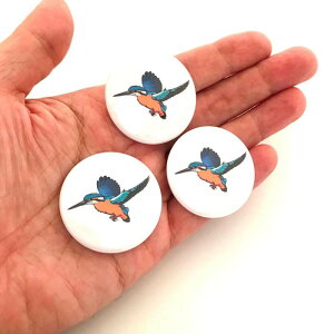 カワセミ 缶バッジ 3個 セット 翡翠 野鳥 グッズ Kingfisher バードウォッチング