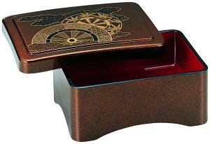 【送料無料】福井クラフト 殿方丼重 梨地御所車内朱(蓋親) 45151300