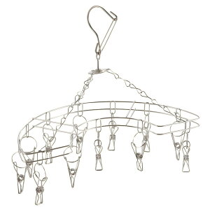 【送料無料】パール金属 メタリア ステンレス製半円型ハンガー12ピンチ HB-6173