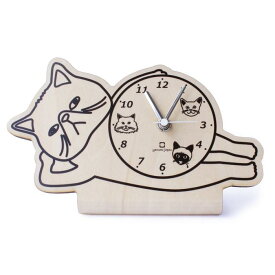 【送料無料】stand clock -CATS- スタンド型キャッツクロック 置時計 エキゾチックショートヘア YK19-104