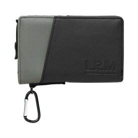 【送料無料】L.R.M 切り替え合皮ミドル財布 CMK-0574 ブラック