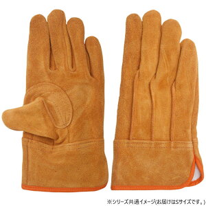 【送料無料】 小野商事 エース 現場系女子 牛床革手袋 オイル 外縫い 内綿 アンバー 女性用Sサイズ AG2556
