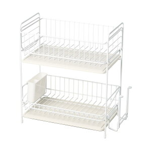 【送料無料】パール金属 スキット 珪藻土トレー水切りラック2段 スリム ホワイト HB-4988
