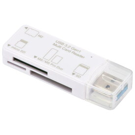 【送料無料】OHM マルチカードリーダー 49メディア対応 USB3.2Gen1 ホワイト PC-SCRWU303-W