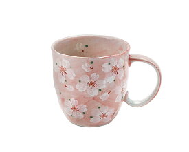 【送料無料】bloom 美濃焼 やよい花　マグカップ大 / ピンク 15172