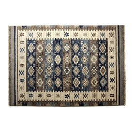 【送料無料】モルドバ製 ウィルトン織り カーペット キリム 約200×250cm ネイビー 2352259