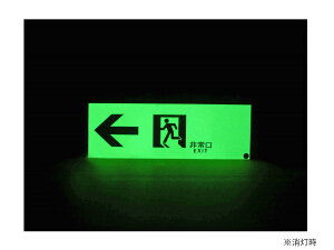 【送料無料】エルティーアイ 消防認定品 A級 高輝度蓄光式誘導標識 左矢印 縦100mm×横300mm ASN902