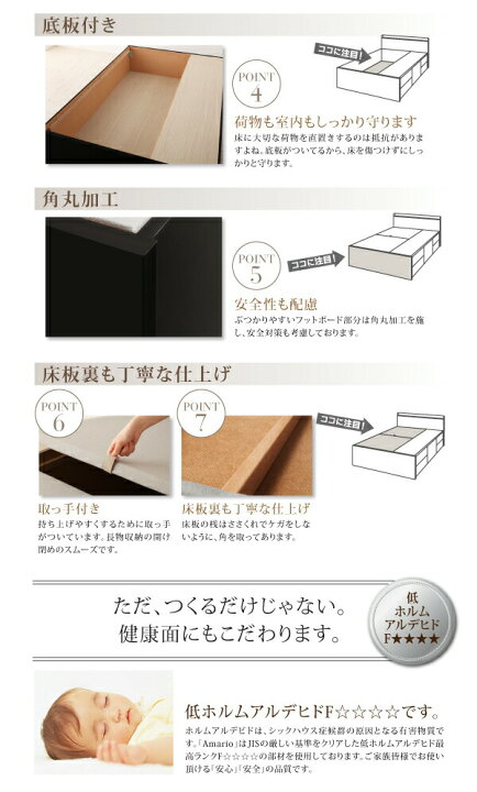 楽天市場】お客様組立 棚・コンセント付き_大容量チェストベッド 薄型 
