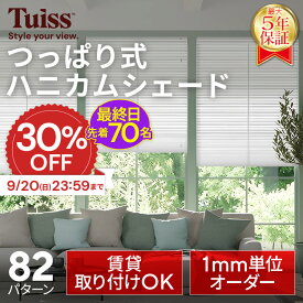 【最終日！先着70名！30％OFF 9/20（日）23：59まで】 tuiss つっぱり式 ハニカムシェード ハニカムスクリーン ブラインド ブラインドカーテン オーダー 穴あけ不要　簡単取り付け 遮光1級　遮熱 チューイッシュ