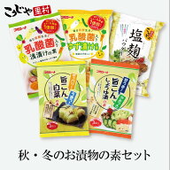 【送料無料 】秋・冬のお漬物の素おためしセット 浅漬け 塩麹パウダー あっさり漬 べったら漬けの素 白菜…