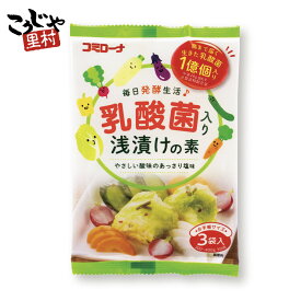 乳酸菌入り 浅漬けの素 60g（20g×3）漬物の素 腸活 菌活 粉 乳酸菌 手作り 漬け物の素 粉末 浅漬け あっさり漬 乳酸菌漬けの素 白菜漬け きゅうり漬け なす漬け コーセーフーズ コミローナ こうじや里村