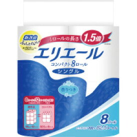 ★ポイント最大16倍★【在庫品は翌営業日発送】-ato6618-4386 エリエールトイレットティシュー　114mm×82．5mシングル8ロール 1ケ 66184386 大王製紙 823283 -【＠オフィス】