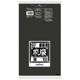 ★ポイント最大16倍★【全国配送可】-ポリゴミ袋 N-92 黒 90L 10枚　日本サニパ 品番 N-92 jtx 882075-【ジョインテックス・JOINTEX】JAN 4902393244602 メーカー在庫品