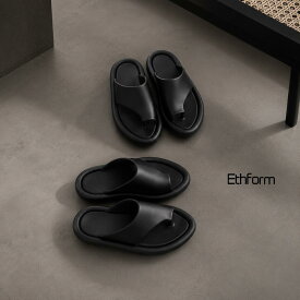 【公式取扱店】Ethform エフォーム x tukn. サンダル レディース 疲れない リカバリー 厚底 疲れない トング モールドサンダル フラット 柔らかい 歩きやすい 痛くない ブラック 夏 海 旅行 軽量 M L LL おしゃれ リカバリーサンダル [7490]
