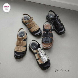 グルカサンダル レディース 大人 サンダル erin x tukn. ROOMコラボ 疲れない おしゃれ 厚底 歩き やすい 痛くない グルカ 軽量 スポサン ブラック ネイビー 大人カジュアル 夏 旅行 クッション えりんトゥクン