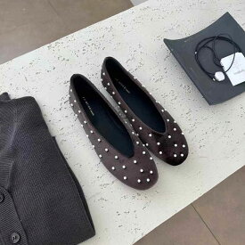 【マラソン開催中】 パール パンプス ローヒール レディース シューズ フラット 痛くない 柔らかい 歩きやすい 結婚式 黒 ブラック ブラウン スエード きれいめ 大人 かわいい 送料無料
