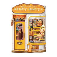 本棚にスマートに収まるブックヌック 「Fluffy　Bakery」DIY組み立てキット 英語版 3Dウッドパズル 手作…
