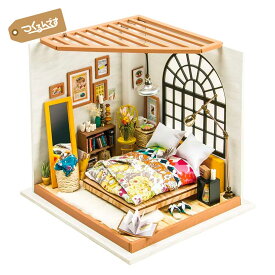 大人も楽しめる手作りキット【公式】つくるんです ミニチュアハウス「ベッドルーム」DG107／ あんしん日本語説明書・サポート付 組み立て ドールハウス DIY 手作り 工作 母の日 父の日 おうち時間 誕生日 キダルト