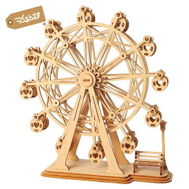 超ロングセラー！【公式】つくるんです TG401 「観覧車」3D ウッドパズル／あんしん日本語説明書付 手作りキット 脳トレ 小学生 大人 工作キット 段ボール おうち時間 誕生日 知育 Robotime