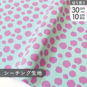 生地 輸入生地 USAプリント生地Free Spirit チュラ・ピンク 水色地にピンクのドット ヒョウ柄 USAプリント生地 巾約110cm