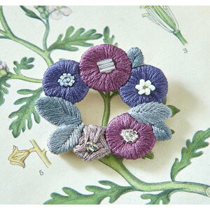 piece �h���イ�L�b�g k.omono fioret wreath brooch �u���[�` mauve PHC-034-4