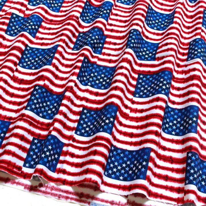 楽天市場 生地 Usa国旗柄 タイムレストレジャー Usaプリント生地 30cm 10cm単位 手芸材料の専門店 つくる楽しみ