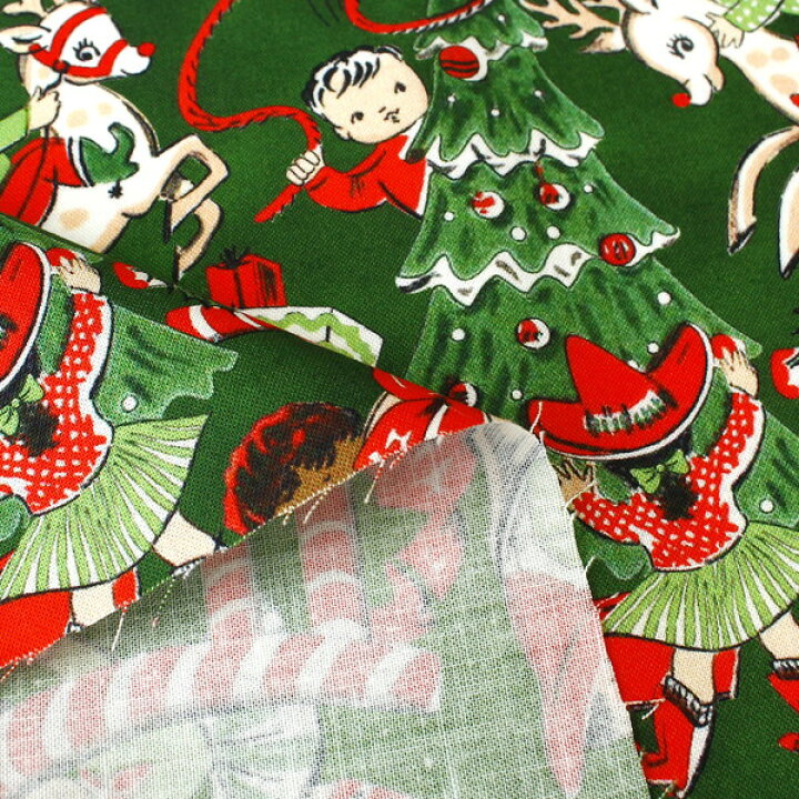 楽天市場】生地 輸入生地 カウボーイキッズ クリーム クリスマスロデオ 