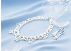 【お取り寄せ商品】 ウエディング アクセサリー クリスタル ネックレス & イヤリング | つくる楽しみ