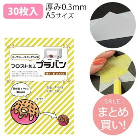 A10-63-30 プラバン フロスト加工 (やすり加工) 0.3mm厚 A5サイズ 30枚入(袋) 透明フィルム プラシート プラ板 透明シート シャカシャカ レジン シリコン キーホルダー クラフト用品 推し活