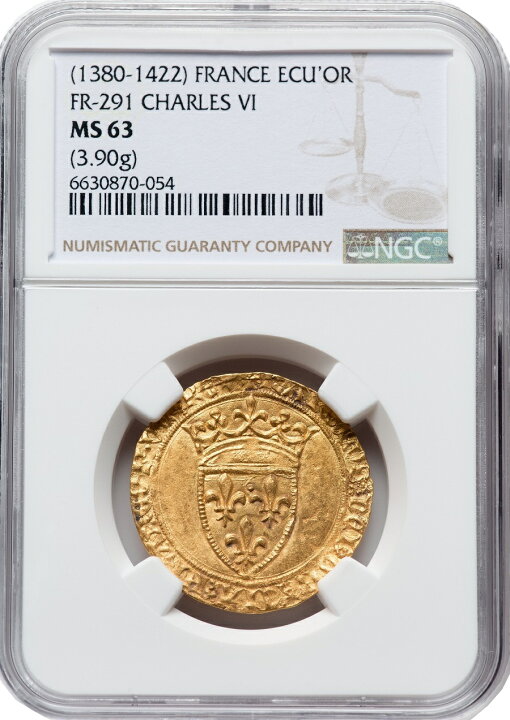 楽天市場】NGC鑑定 MS63 フランス シャルル6世 エキュ金貨 1380-1422年 