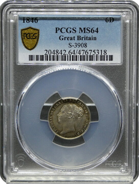 楽天市場】PCGS MS64 高鑑定 6ペンス銀貨 ビクトリア女王 銀貨 PCGS 
