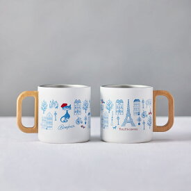 【 公式 タリーズ 】 ウッドハンドル ステンレス マグ ｜ マグカップ 0.34L コーヒー 紅茶 タリーズコーヒー フランス フレンチ カフェオレ ミルクティー コーヒー 紅茶