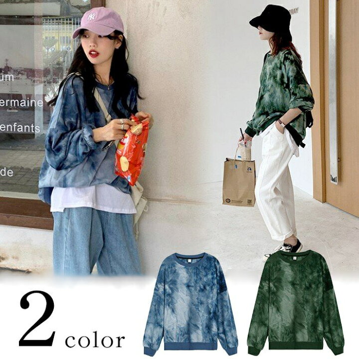 楽天市場 カットソー トップス レディース レディーストップス カジュアル 長袖 シンプル グリーン ブルー 緑 青 クルーネックトレーナ おしゃれ レディースファッション Tunatora