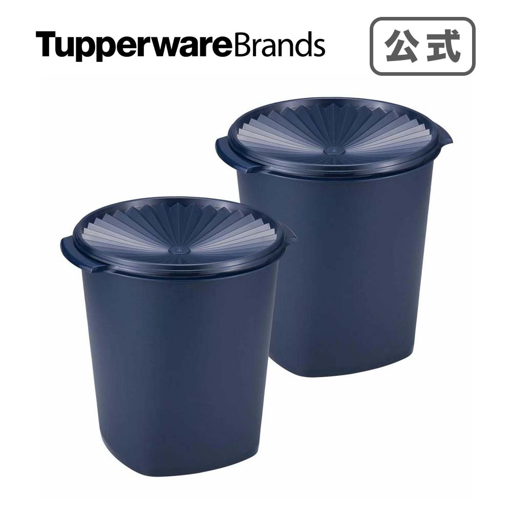 タッパーウェアの特徴的なクイックシールの大型保存容器の２個セット。 マキシクイーンデコレーター ノクターナルシーブルー ２個セット タッパーウェア タッパー 乾物保存 保存食