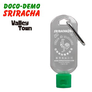 PACIFIC STANDARD TIME x ALL GOOD STORE / VALLEY TOWN �h�R�f���V���`���[ �L�[�����O / VALLEY TOWN / DOCO-DEMO SRIRACHA KEYRING / �V���`���[�\�[�X HUY FONG FOOD SRIRACHA2GO �L�[�z���_�[