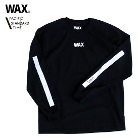 WAX(ワックス) x PACIFIC STANDARD TIME コラボ / 長袖Tシャツ ロンT / PST x WAX LS TEE - BLACK / WXT-001 / THM メンズ ブラック 黒 袖プリント