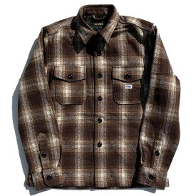 DEUS EX MACHINA (デウスエクスマキナ) / 中綿入りシャツジャケット / MARCUS CHECK SHIRT - BROWN PLAID / DMP225148 / メンズ チェックシャツ ブラウン ネルシャツ