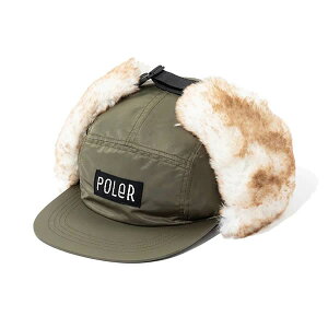 POLeR OUTDOOR STUFF(|[[AEghAX^bt) / tCgLbv / FLIGHT NYLON FUR FLAP CAP - OLIVE / 233MCV0085