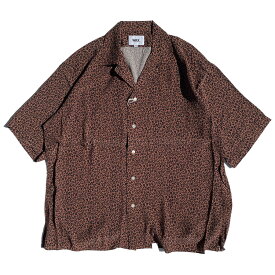 WAX(ワックス) / オープンシャツ / Leopard open shirt - BROWN / WX-0343 / メンズ THM 日本製