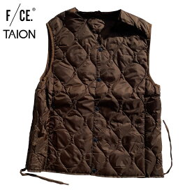 TAION BY F/CE. PACKABLE DOWN VEST - BROWN/ FSP09232U0002 / FCE タイオン バイ エフシーイー パッカブルインナーダウンベスト メンズ レディース ブラウン