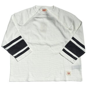 IMPRESTORE (�C���v���X�g�A) / �R�b�g�����b�V�� ������T�V���c / Football 3/4sleeves with Sleeve Lines - Faded Ivoly / CZ-ImSt-386 - Bull-mesh t-cloth V.D / �����Y �A�C�{���[�z���C�g �t�b�g�{�[��T�V���c