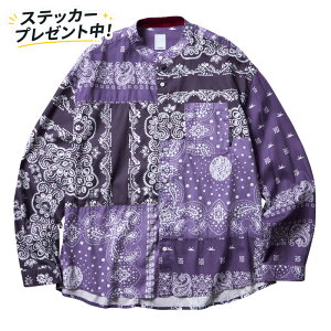 �X�e�b�J�[�v���[���g�I LIBERAIDERS(���x���C�_�[�X) / �o���h�J���[ �y�C�Y���[�� �V���c / BANDANA SHIRT - PURPLE / 711032501 / �����Y