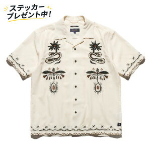 �X�e�b�J�[�v���[���g�I ROARK (���A�[�N) / ���� �I�[�v���J���[�V���c / AUGS PALM GONZO S/S - UNBLEACHED AUGGIE PRINT / �����Y ��l�J�W���A�� �J�� �h�J ���V���c ���]�[�g �����b�N�X�t�B�b�g �� �z��