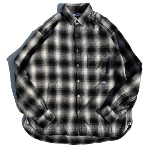 WAX(���b�N�X) / ���� �`�F�b�N ����l���V���c / CHECK HEAVY WEIGHT POCKET SHIRTS - GRAY / WX-0543 / �����Y THM ���{�� �O���[ ���