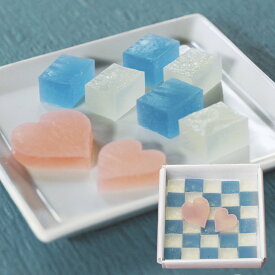 琥珀糖 京都 和菓子 鶴屋光信 ハート付 コハク ラムネ ユズ 30個入 ギフト 宝石のようなスイーツ 贈り物 手土産 人気 SNS 青いお菓子