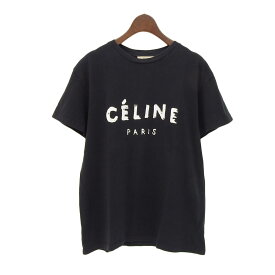 セリーヌ ペイント ロゴ Tシャツ メンズ ブラック CELINE 【中古】 【アパレル・小物】