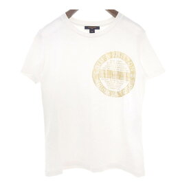 ルイヴィトン ロゴ Tシャツ レディース ホワイト ゴールド LOUIS VUITTON 【中古】 【アパレル・小物】